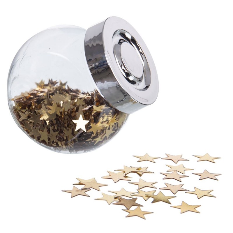 Barco de estrelas em pvc dourado 5 50 x 8 x 8 cm