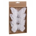 Borboleta s 3 com clipe branco de 12 cm