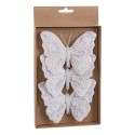 Borboleta s 3 com clipe branco de 12 cm