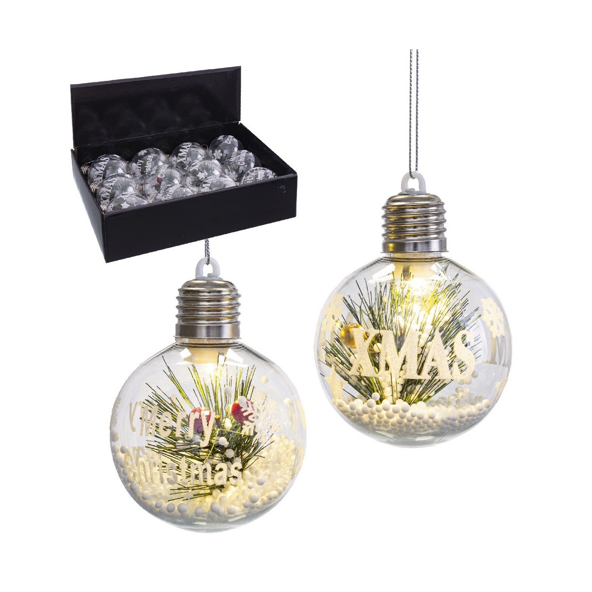 Bolas de natal com luz led