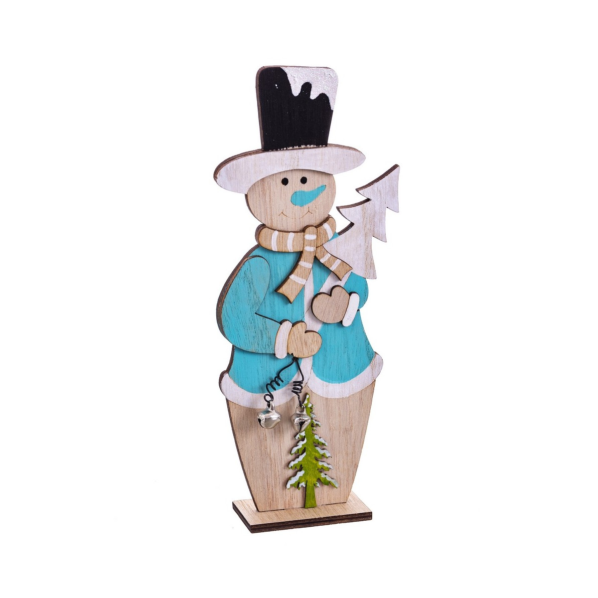 Base de boneco de neve de madeira 9 x 3 50 x 22 cm