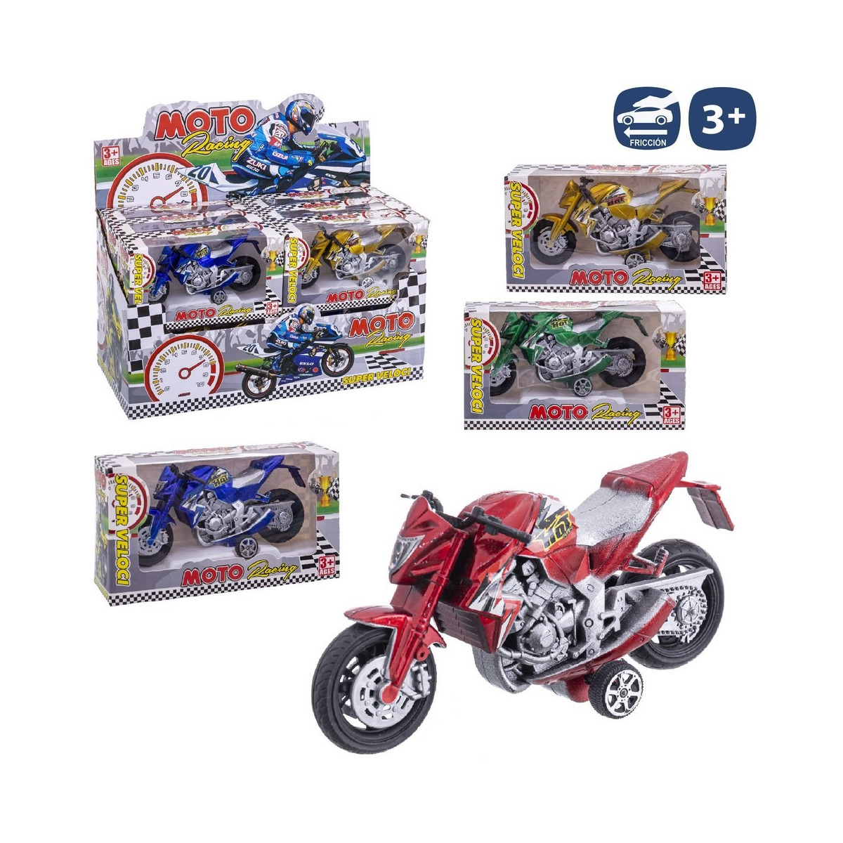 Motocicleta de fricção de trilha 4 c 16 cm