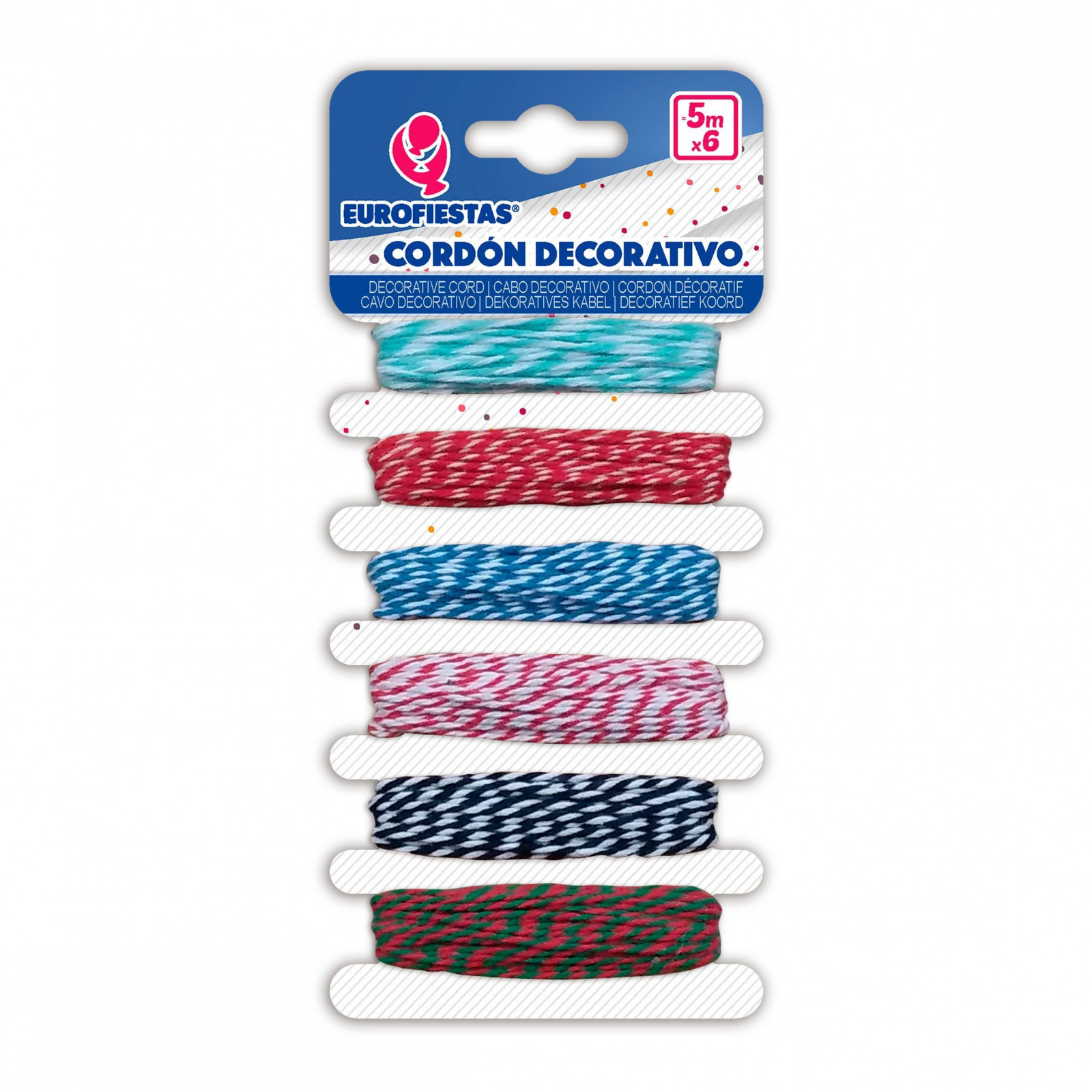 Cord 1 5mm 5m 6 cor. listras escuras