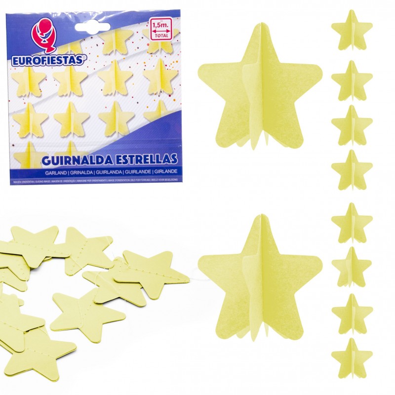 Guirlanda de estrela de papel amarelo