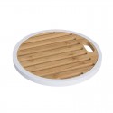 Trivet de bambu de silicone branco