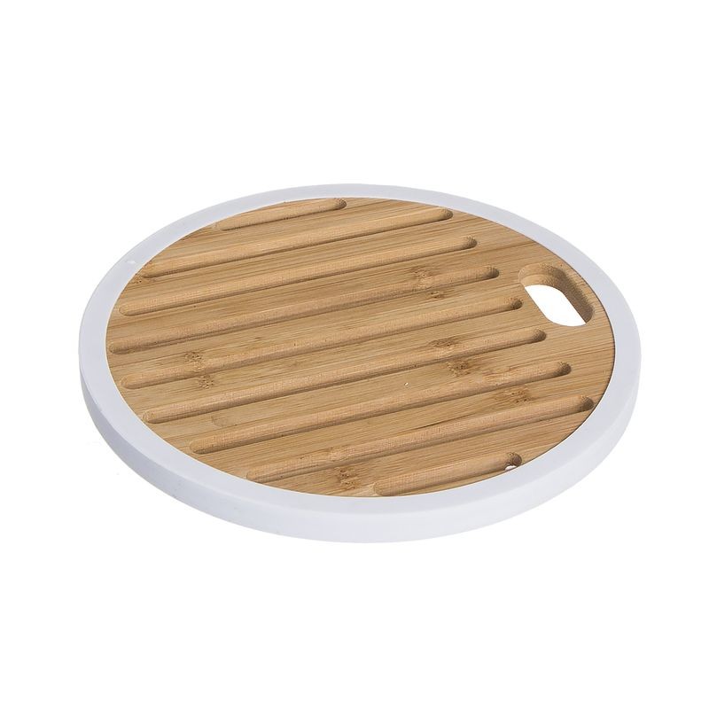 Trivet de bambu de silicone branco