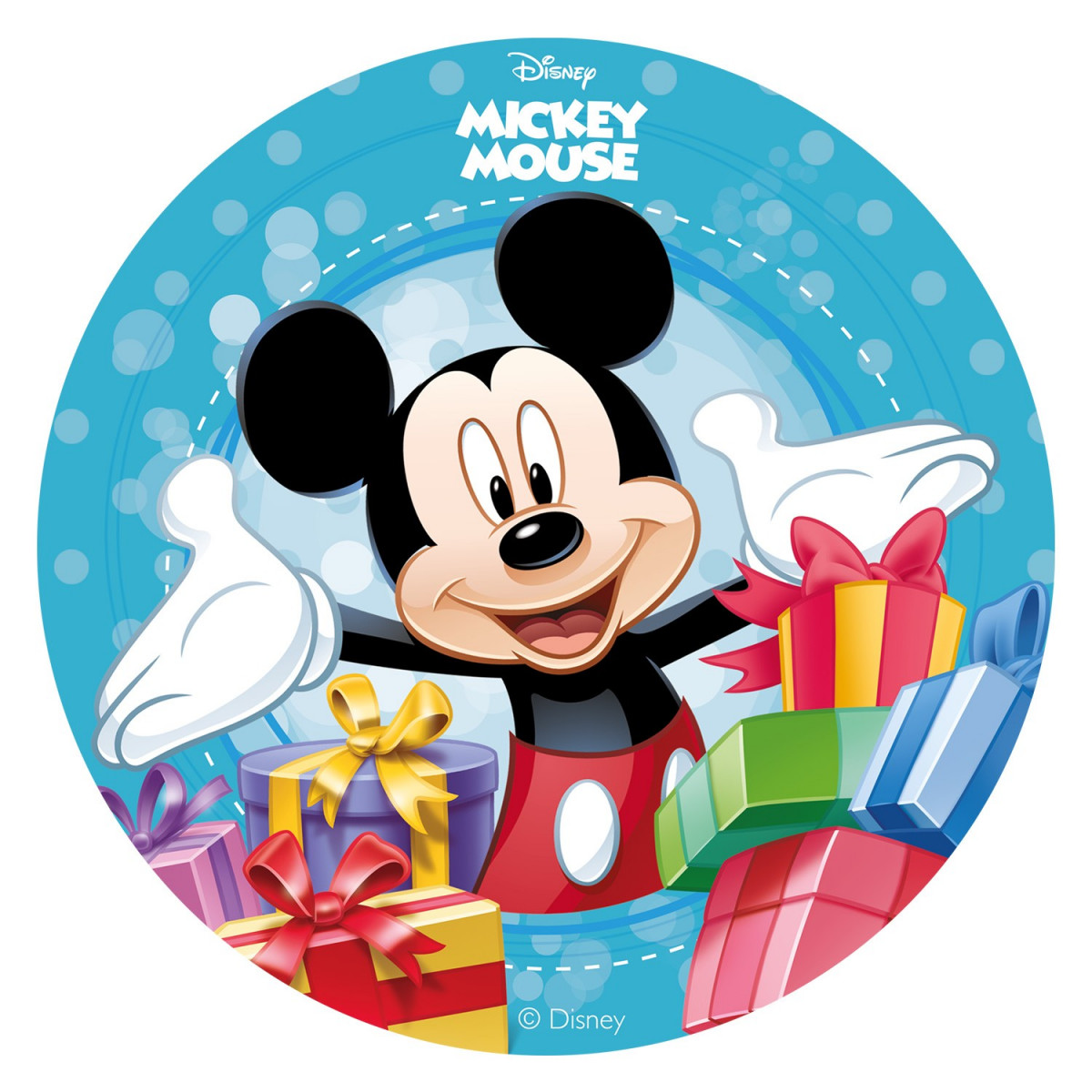 Disco comestível bolo mickey presentes zero 20cm