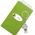 Chaveiro de comunhão de menino em envelope kraft verde personalizado