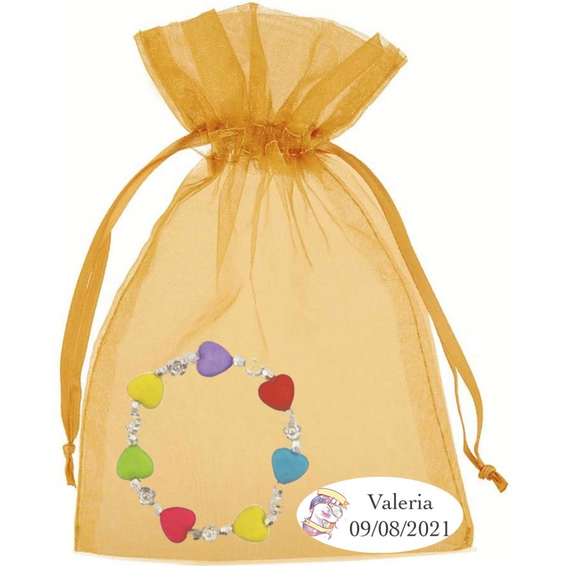 Pulseira para meninas em bolsa de organza personalizada