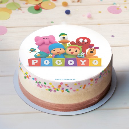 Bolo wafer com design pocoyo