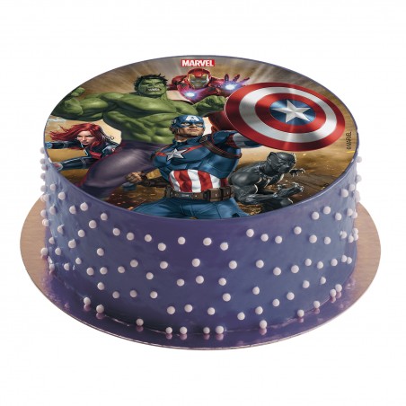 Bolacha comestível para decoração de bolo modelo vingadores