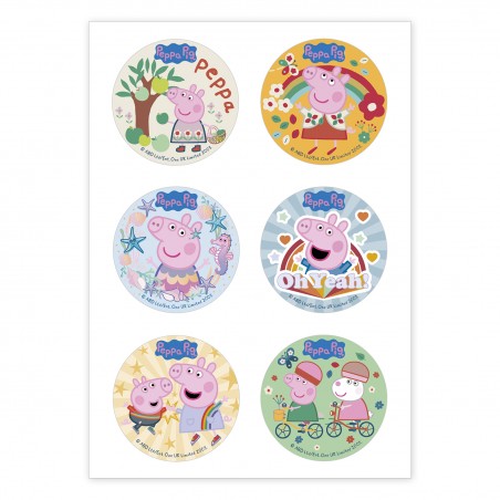 Discos de cupcake comestíveis modelo peppa pig