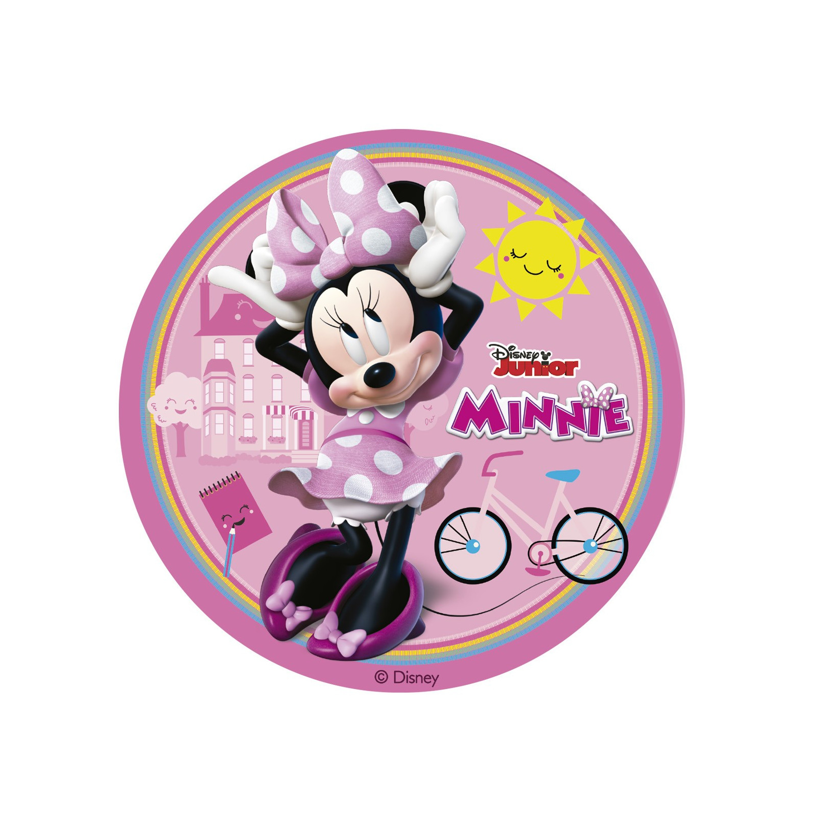 Bolo comestível disco minnie zero 15 5cm