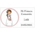 Modelo de garrafa de comunhão personalizada para menina