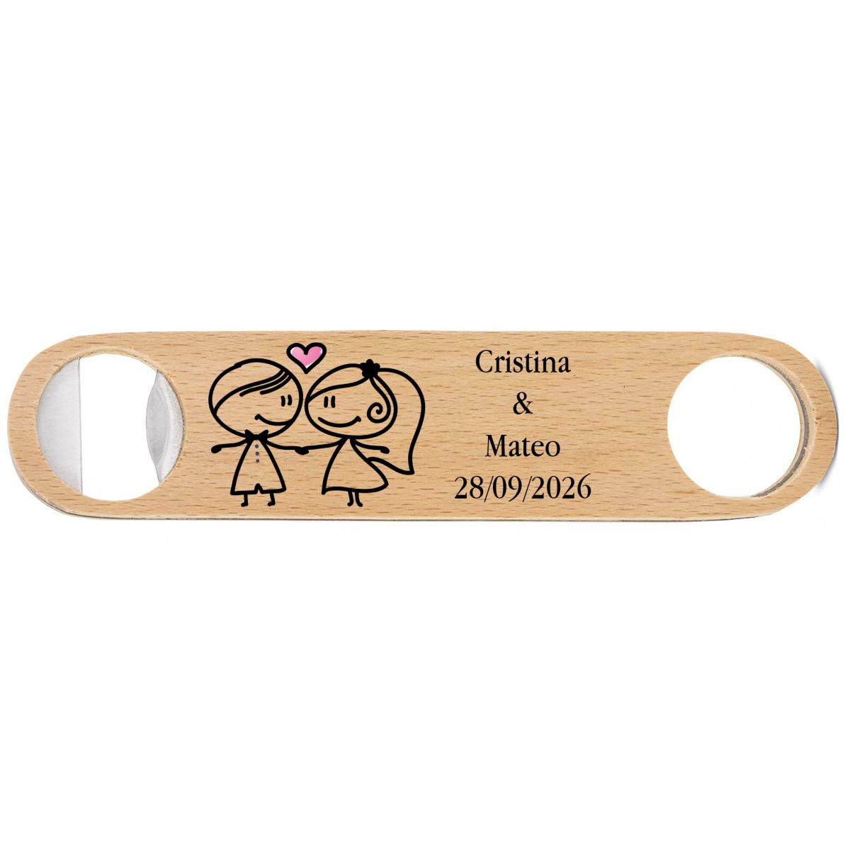 Abridor personalizado para casamento com nome e data