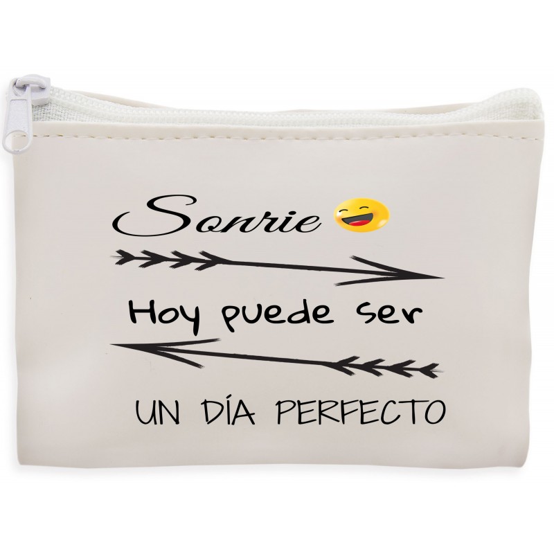 Bolsa de bolso branca com frase motivacional