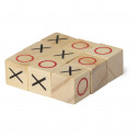 Jogo tic tac toe em caixa de madeira personalizada com frase em adesivo de natal