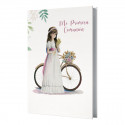 Bicicleta de menina de livro de comunhão