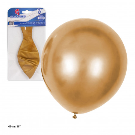 Balão látex metálico 18 45cm dourado