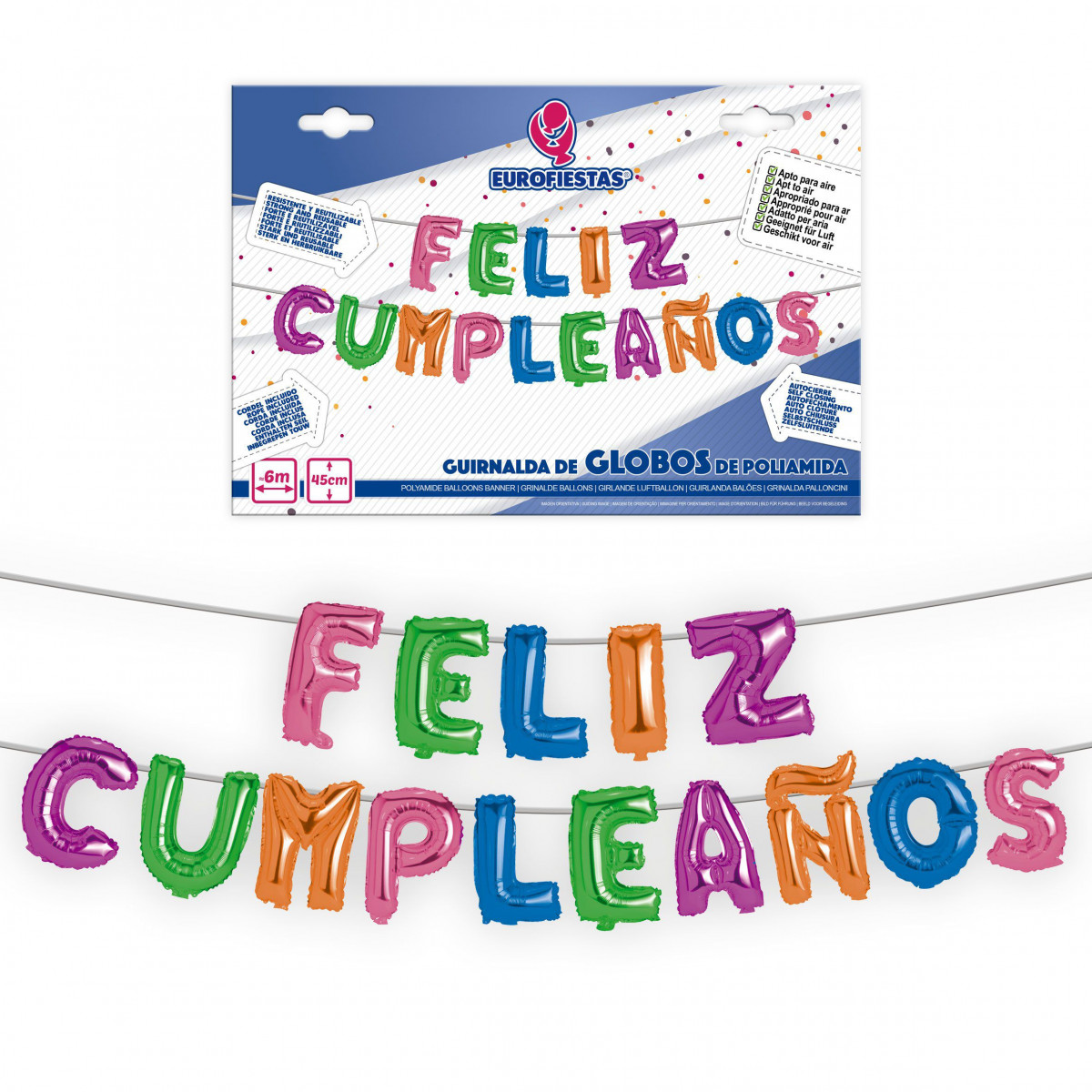 Conjunto de balões coloridos de feliz aniversário