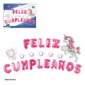 Conjunto de balões de papel alumínio de unicórnio de feliz aniversário