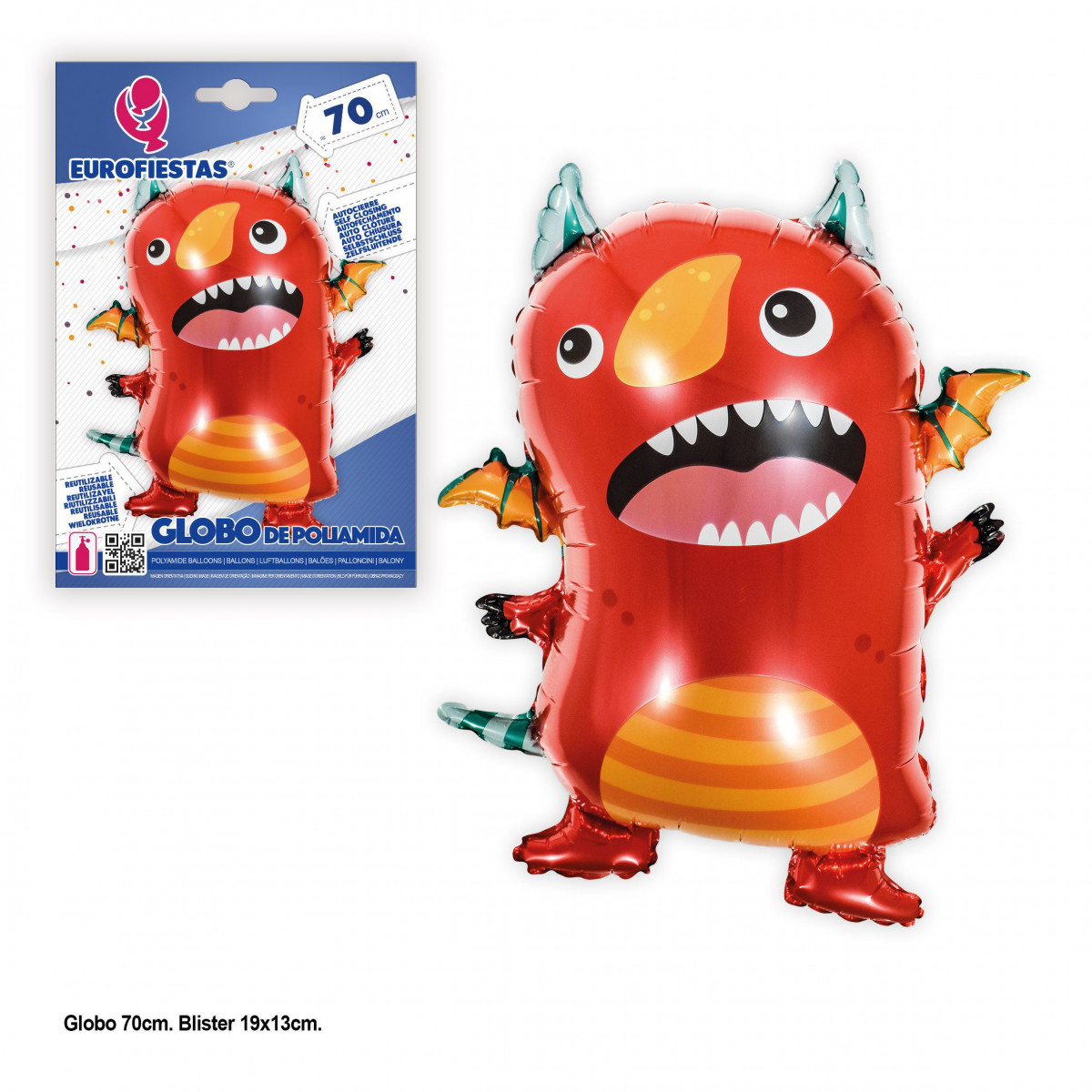 Balão monster foil red wings 69cm