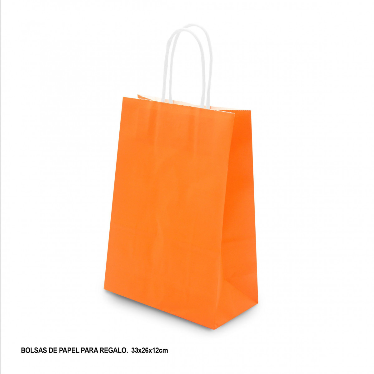 Saco papel 33x26x12cm laranja