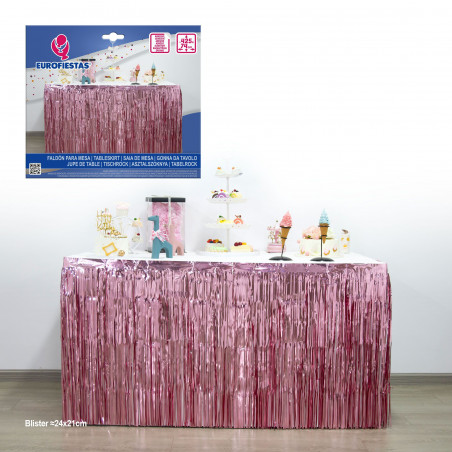 Saia metálica 425x74cm ouro rosa