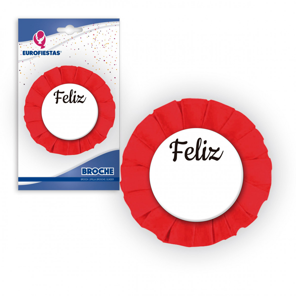 Broche feliz vermelho