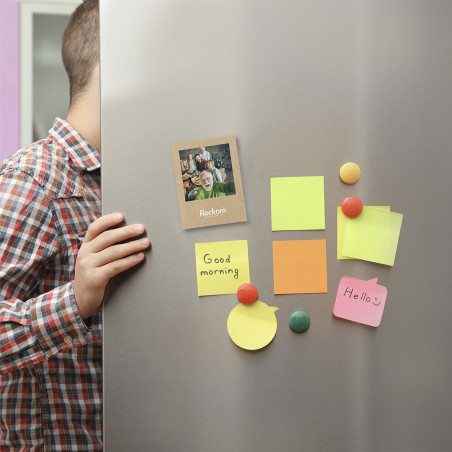 Porta fotos com imã de geladeira com envelope decorativo e adesivos personalizados