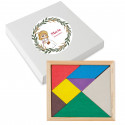 Tangram com caixa de papelão e adesivo de comunhão de menina personalizado