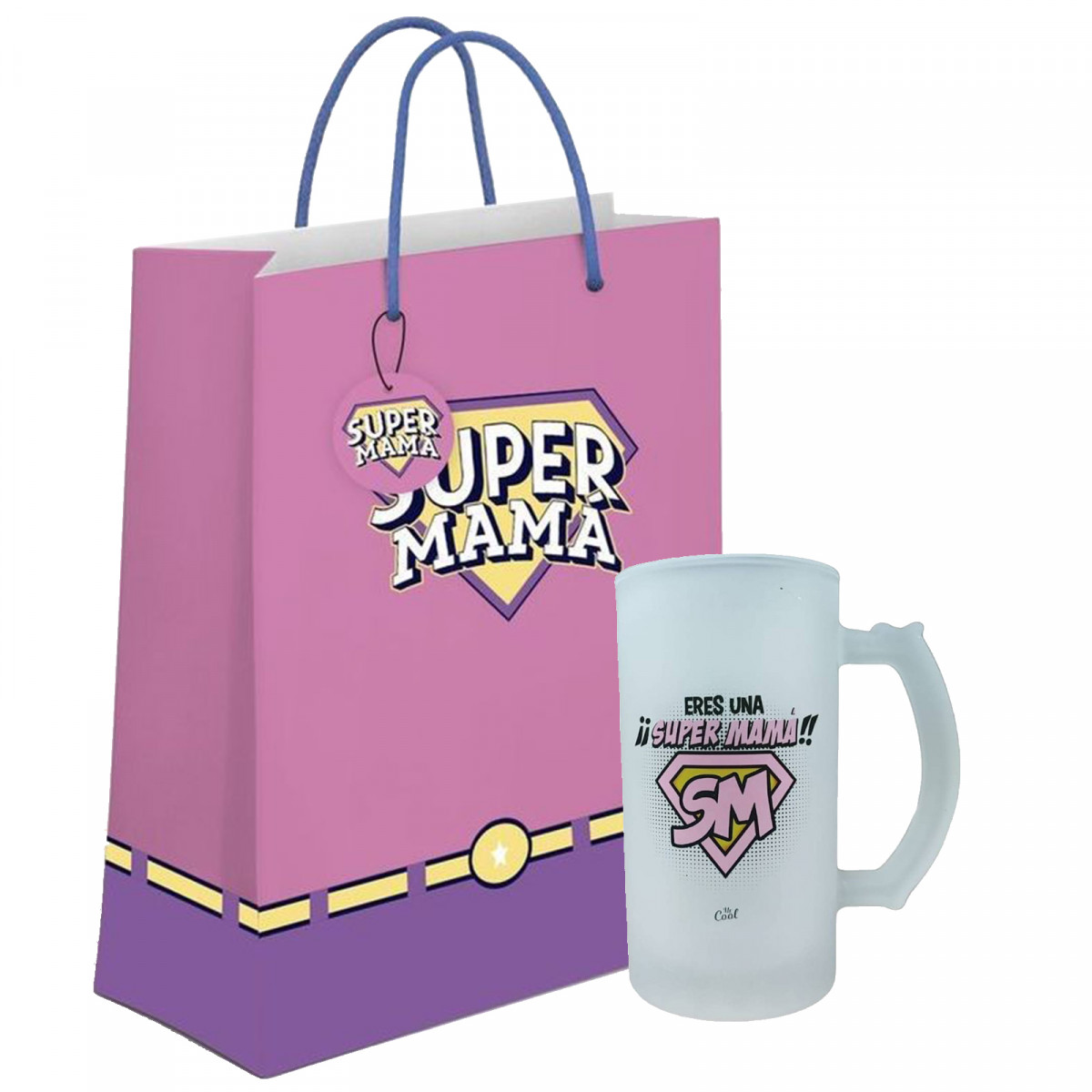 Caneca super mãe em bolsa super herói