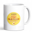 Caneca personalizada com adesivo com mensagem de amigo