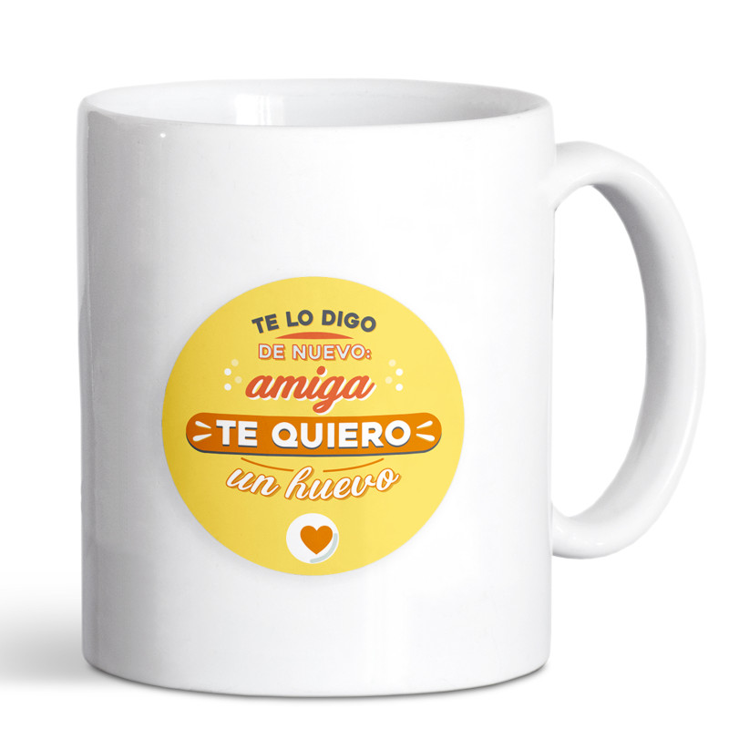 Caneca personalizada com adesivo com mensagem de amigo