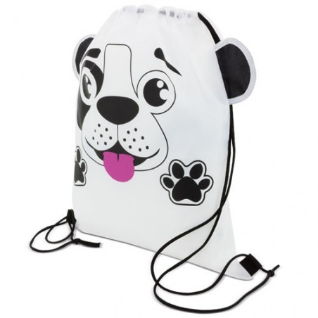 Mochila em formato de cachorro com lápis