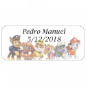 Conjunto para colorir com pirulito e adesivo de patrulha canina personalizado para detalhes do evento