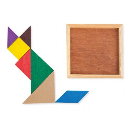 Tangram para crianças em saco de presente com adesivo para personalizar