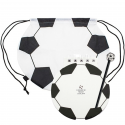 Bolsa para bola de futebol com caderno personalizado e lápis para detalhes do evento