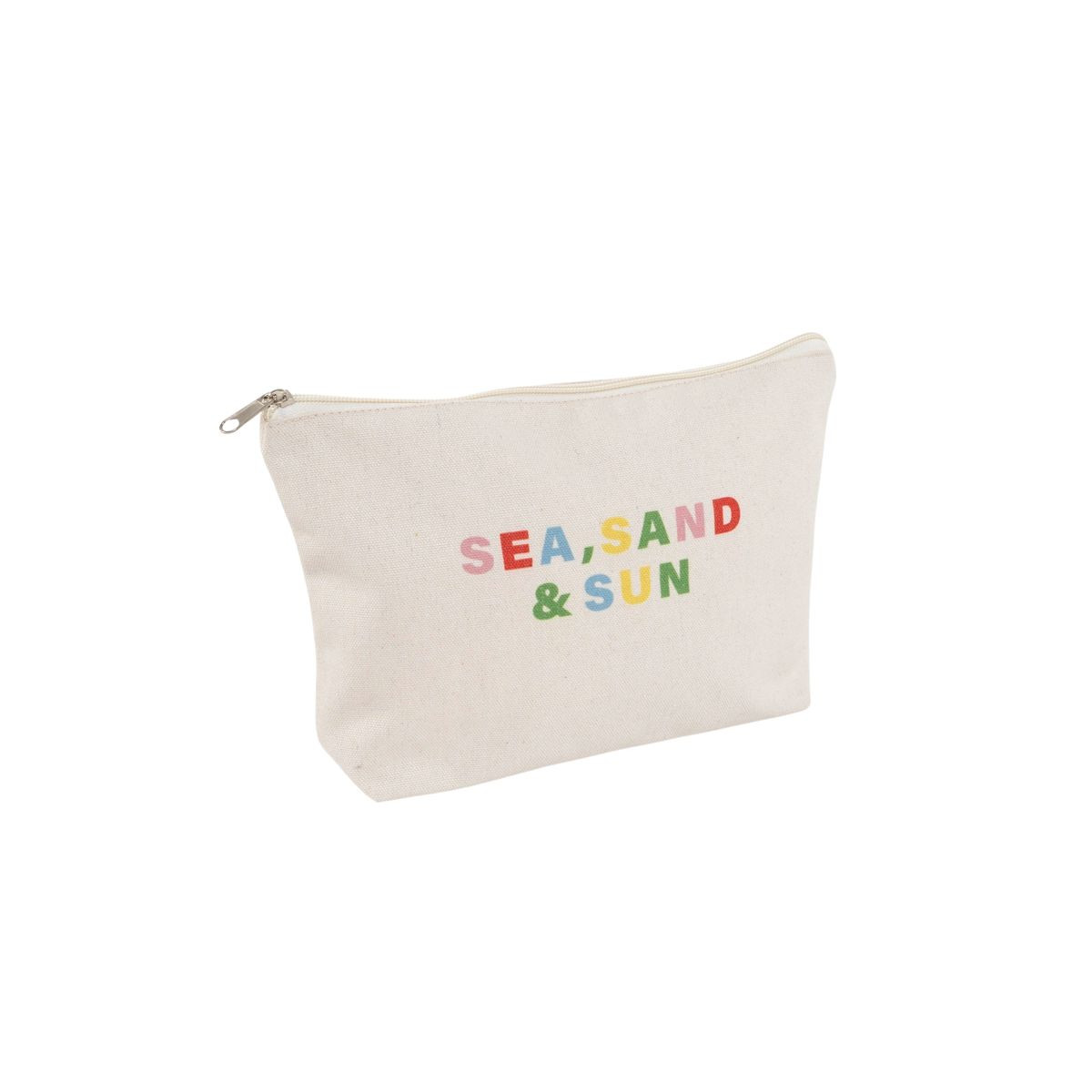 Bolsa de toalete feminina com letras coloridas