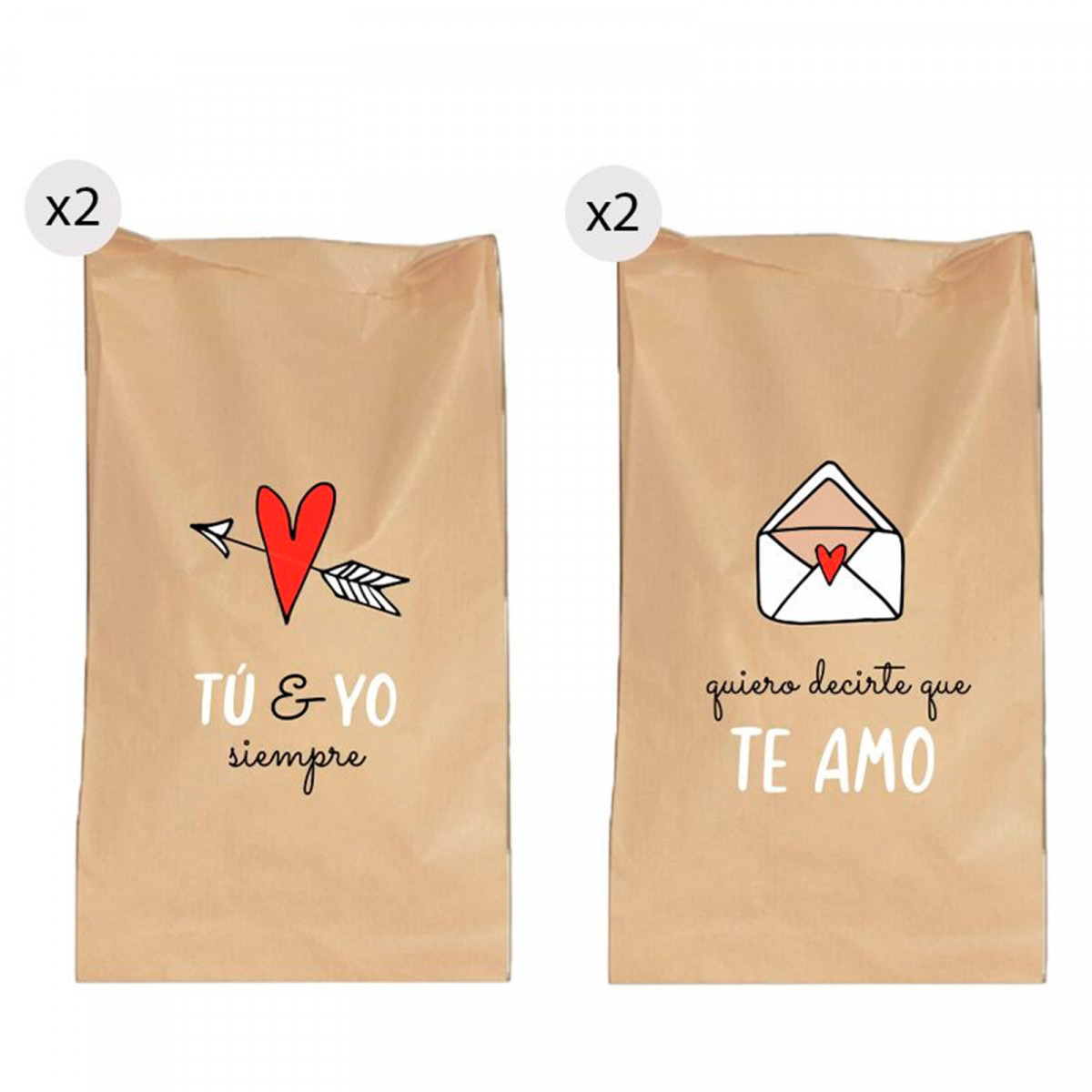 Envelopes para detalhes com frases de amor em embalagem de 4 unidades