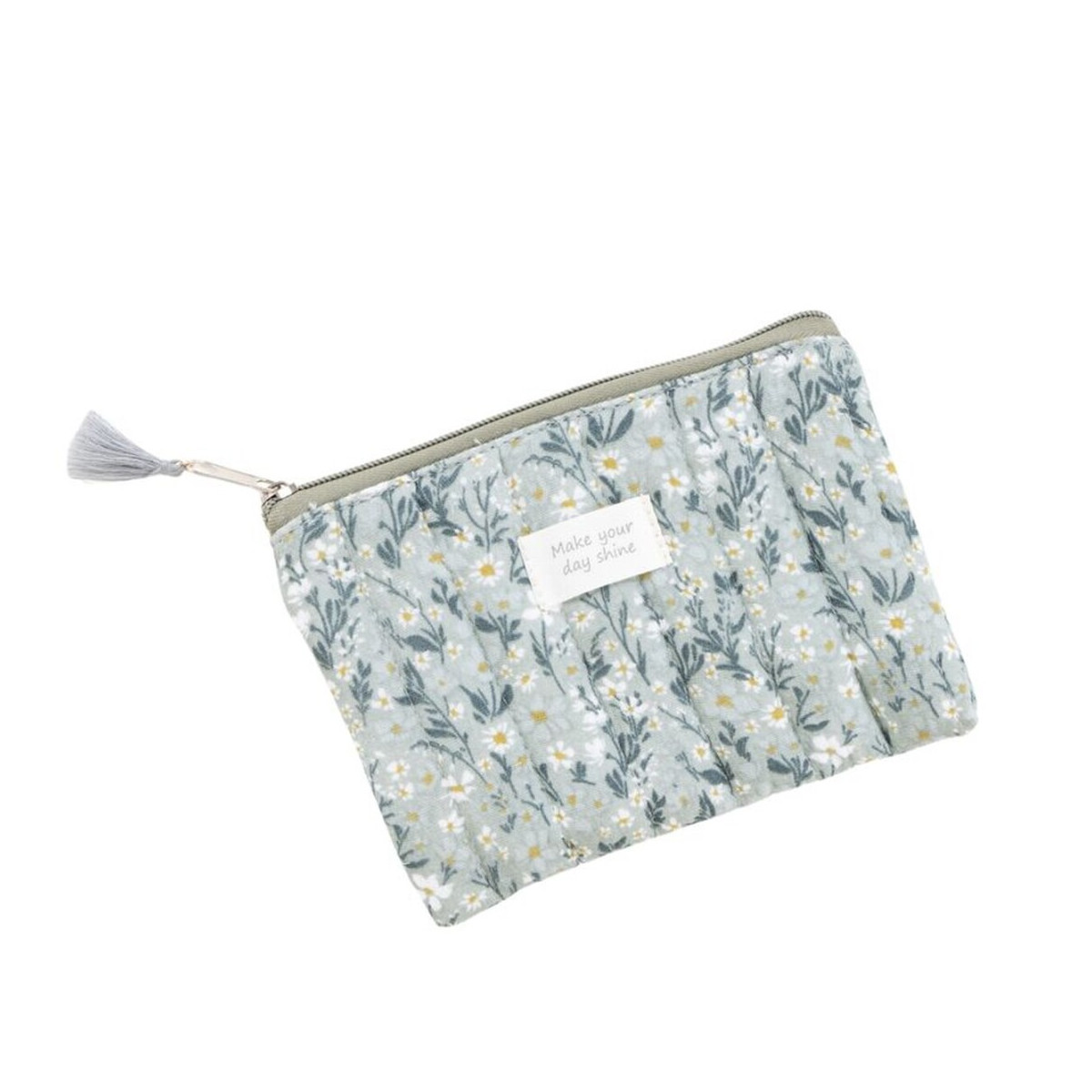 Bolsa de toalete plana com flores