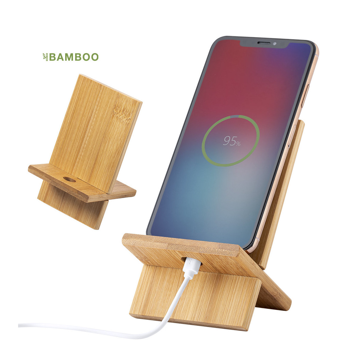 Suporte para celular em bambu de duas peças - Suporte protok