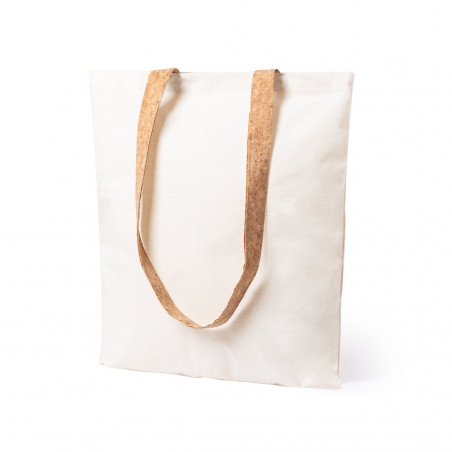 Sacola feminina de algodão com alças de cortiça natural - Bolsa Yulia