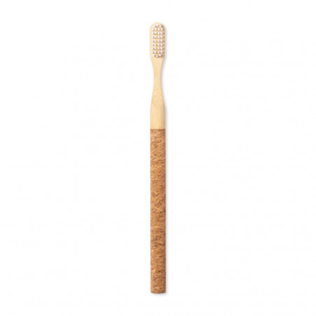 Escova de dentes de cortiça natural e bambu para higiene oral - Escova de dentes para leitão