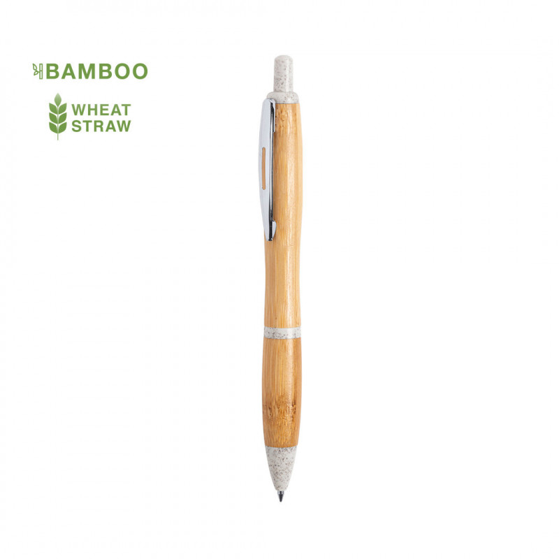 Caneta ergonômica de bambu e cana de trigo