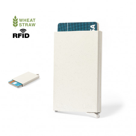 Porta-cartões com mecanismo de extração com capacidade para 6 cartões com RFID - Porta cartão Faxol