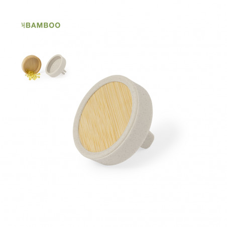 Ambientador veicular de bambu e silicone com aroma de limão - Ambientador Roketa