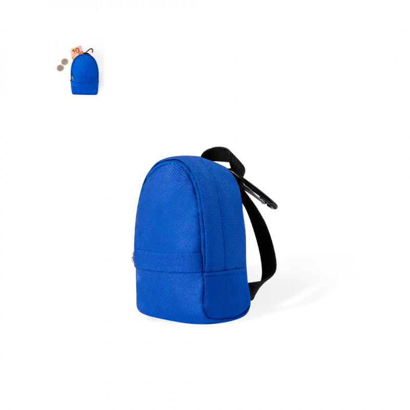 Bolsa em formato de mochila com mosquetão para dar de presente