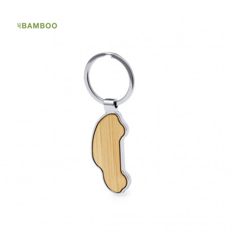 Chaveiro de bambu em formato de carro para dar de presente - Chaveiro Fangiox