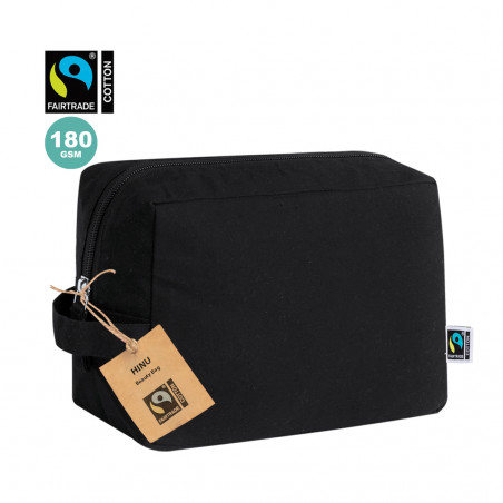 Bolsa de toalete preta com alça para dar de presente - Bolsa de higiene Hinu Fairtrade